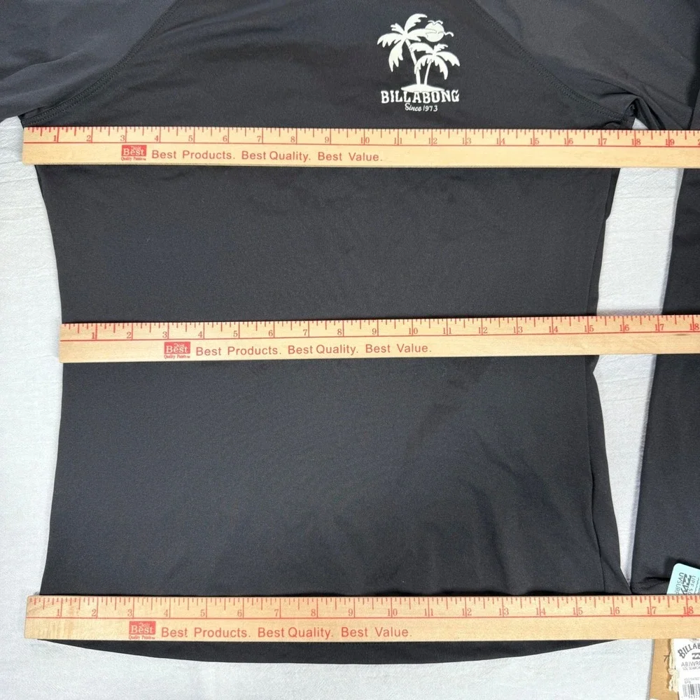 Billabong Sol Searcher Rashguard Womens L Black UPF 50+ Long Sleeve‎ Swim Top